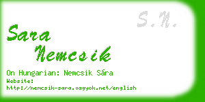 sara nemcsik business card